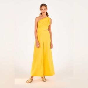 FARM RIO YELLOW ONE SHOULDER JUMPSUIT - SIZE XL - NWT